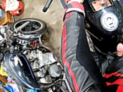 Gay cum, motorcycle, biker