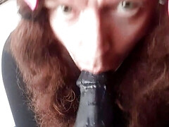 Crossdresser's blowjob fantasy