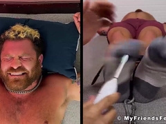 Cool Riley Mitchel kittle tantalized on soles and man-meat