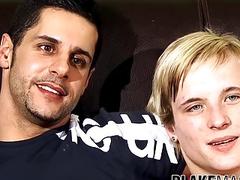 Cute British gays banging after blowjob