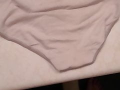 White cotton panties cumshot