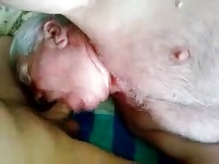 Mature silver old men sucking a nice cock