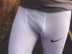 White Nike Running Tights