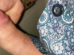 Uncut tugging with cumshot in foreskin