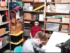 Latin guy gets searched and rammed by a mail cop