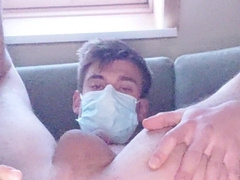 Fellow pounds his bootie with cucumber