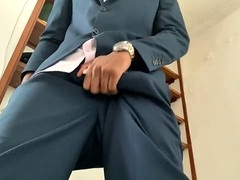 Watch stepdaddy in a suit pleasure himself while moaning loudly