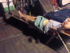 Str8 spy and touching a homeless 12