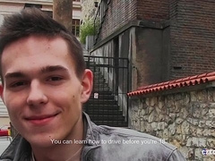 Skinny twink with hairy legs enjoys POV anal