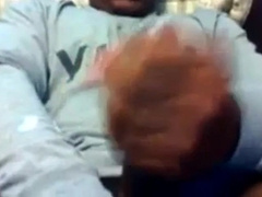 Str8 Guy Stroking his BBC to Porn ( Double Cum )