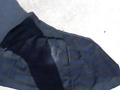 kicking green tartan skirt