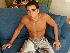 Teen brunette hottie Mike showing how he jerks off