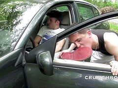 Sneakers submission in exhib in the car