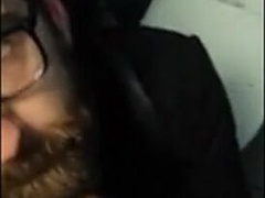 Bearded Dude Deep-throats Multiracial Hard-on in a Public Rest room