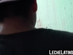 LecheLatinos.com - Young straight Latino sucks big dick and takes a raw POV pounding