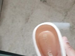Cum on wife's friend shoe