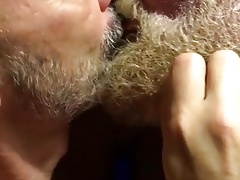He resists being kissed....a bit