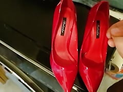 Red high heel my gf cum