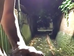 He jerksoff outside by night