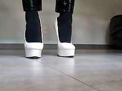 white high heels 7 inch