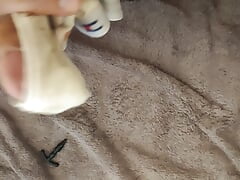 Ejaculation on thong + first time urethra probe in the cock full of cum on her underwear