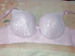 CUM IN PINK BRA