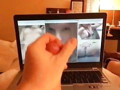 Guy shoots ropes of cum to wife's pics