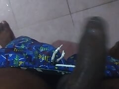 Black Cock Taking a Bath