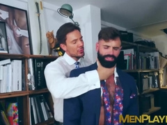 Hottie Lionel Lilac licks and fucks the hairy ass of suited Dani Robles