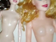 My submissive girlfriend Lily and her lesbian friend Riley, get naked and I masturbate when I see them, fetish doll, submissive, threesome doll, sex t
