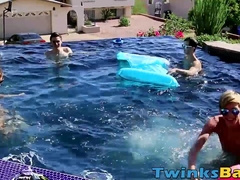 Twinks has his ass sprayed with jizz after barebacking