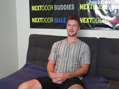 Casted jock amateur spunking in close up