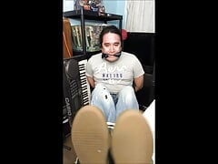 Old 40yr Old Me Tied Up Gagged and Barefoot
