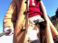 Onanism, ass-fuck, crossdresser outdoor