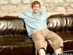 Preppy UK twink hot solo jerking off