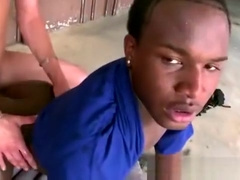 White dude assfucks and jizzes black gang member