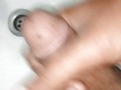 Handjob in washroom