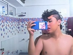 Gay sissy, femboy anal, cums inside