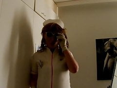 Nurse doll posing