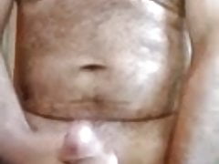 Hot hairy daddy cumming