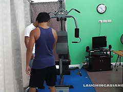 Asian Boy Argie Tickled On The Gym