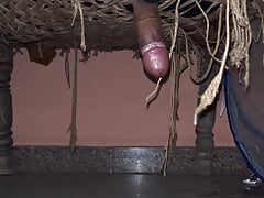 Indian Boy masterbating using Bed
