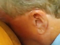 Old daddy on his knees sucking dick