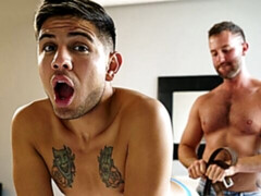 Stepdad Tanner Hall shows son Alex Montenegro who's the boss