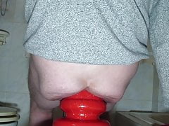 some anal stretching with the red acorn