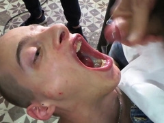 bukkake boy swallows 8 loads