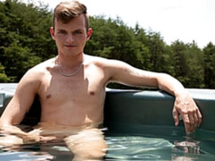 Blonde hottie JJ Jakobs cums outdoors