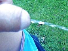pissing in the garden