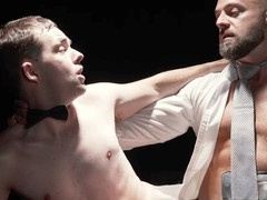 Boy Marcus Rivers struggles to handle his instructor's massive cock