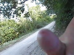 jerk off cum outdoor flashing dick